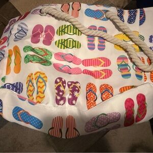 Colorful Flip-Flop Print Tote Bag